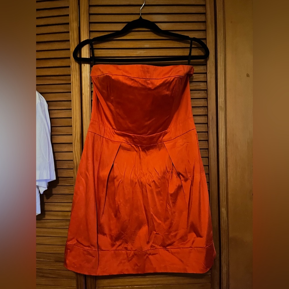 French Connection Strapless Orange Dress
